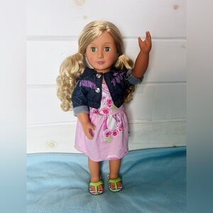 Our Generation doll (curly blonde hair/green eyes)